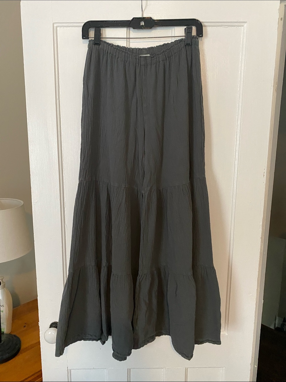 Oh My Gauze! Charcoal Gray Tiered Flowy Pants